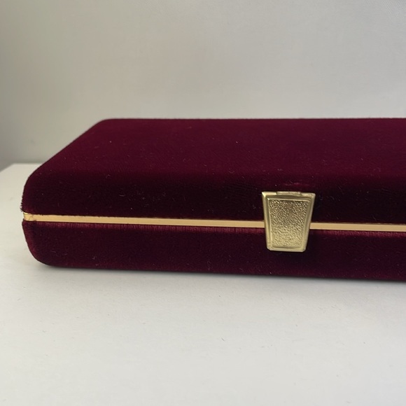 Vintage Velvet Jewelry Box Organizer in Colour Red. Ges. Gesch Made In Germany - Picture 6 of 6